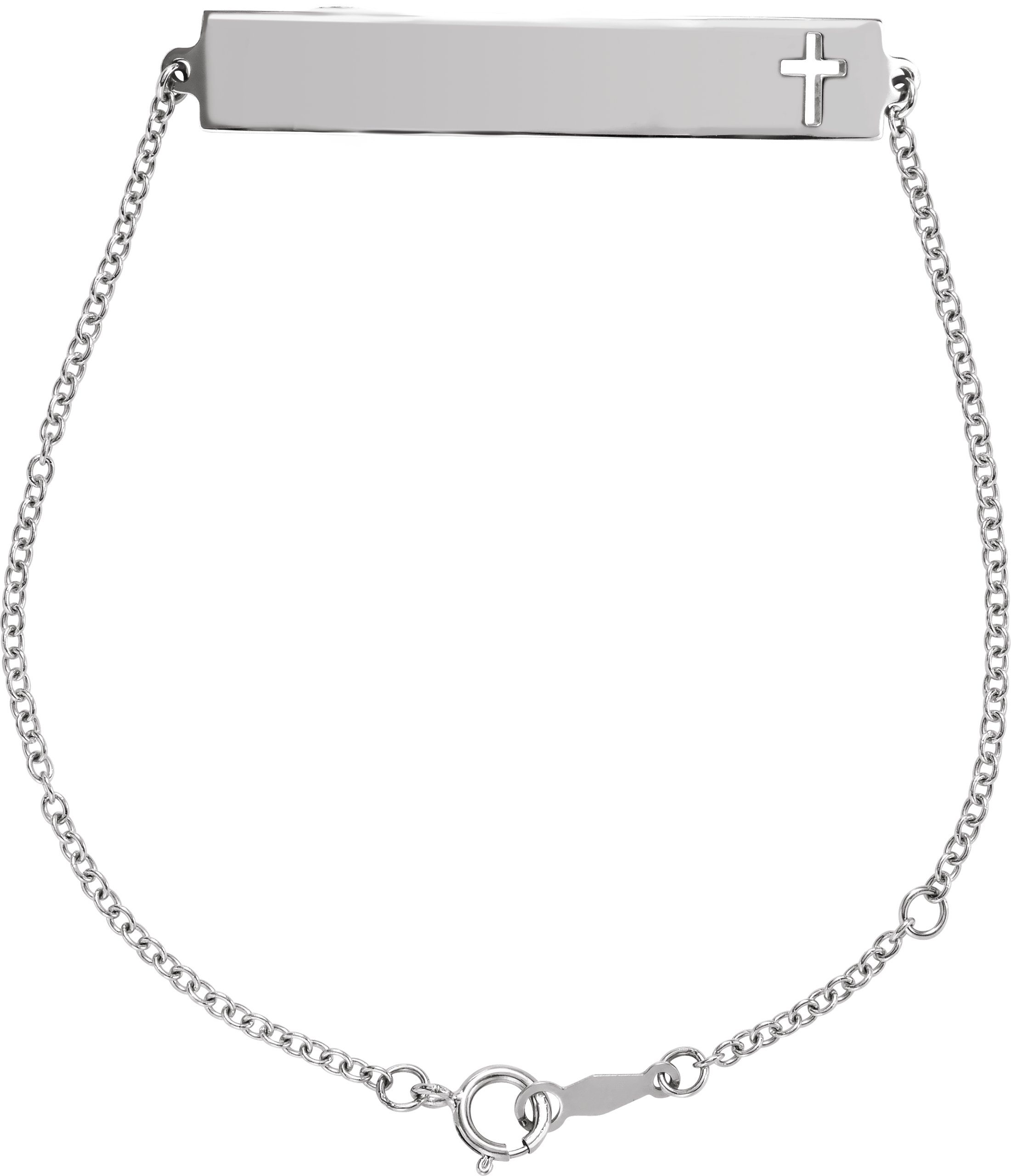 Engravable Pierced Cross Bar Bracelet