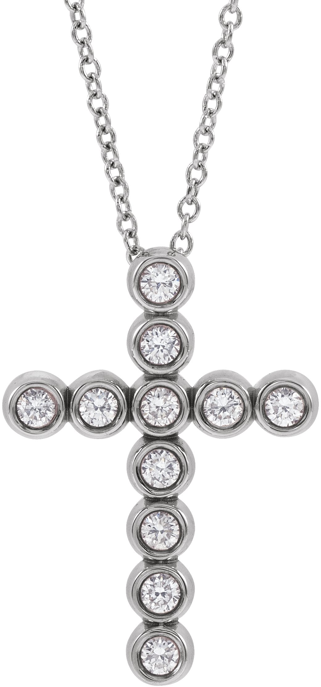 Bezel-Set Cross Necklace or Pendant