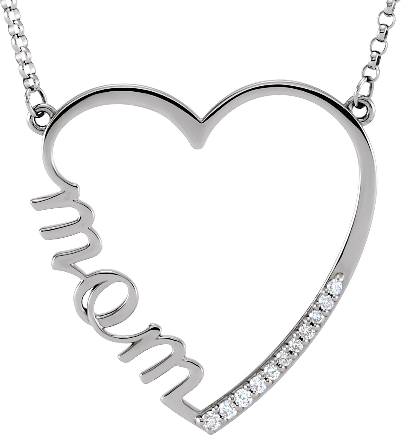 Mom Heart Necklace or Center