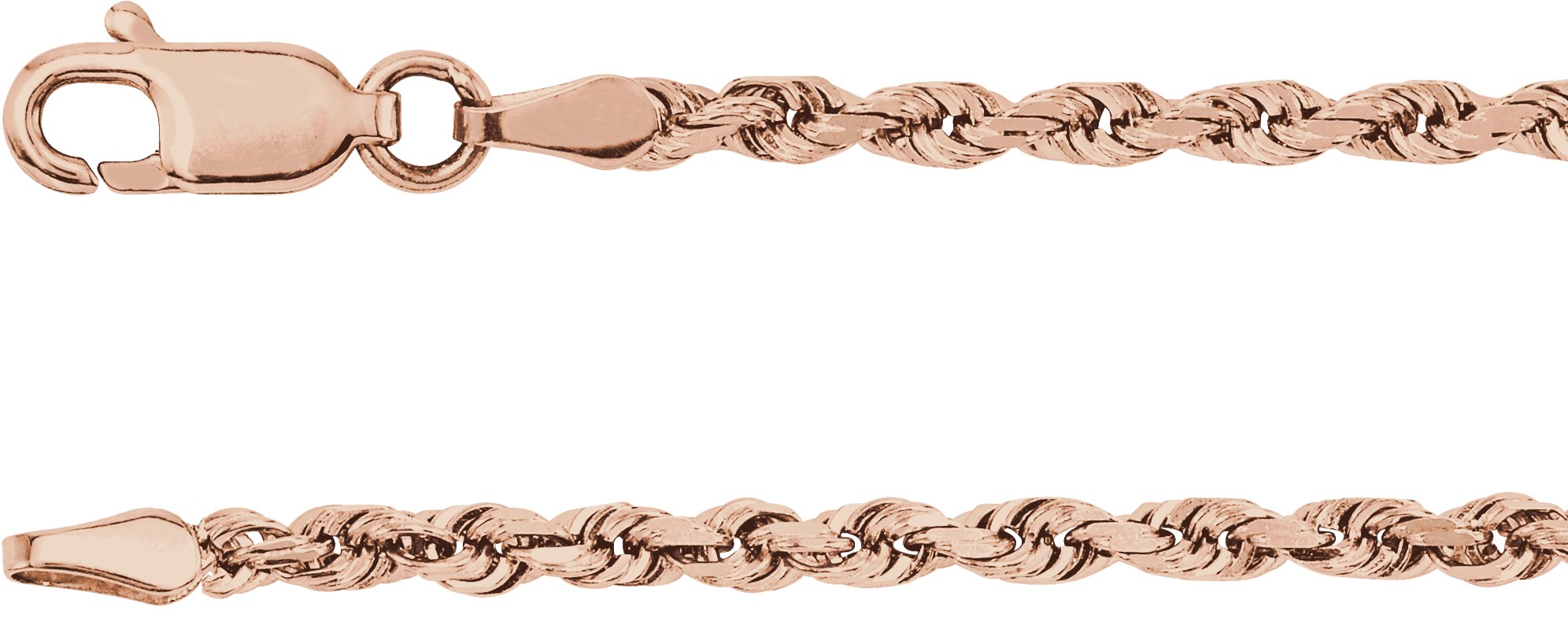 2.5 mm Diamond-Cut Rope Chain
