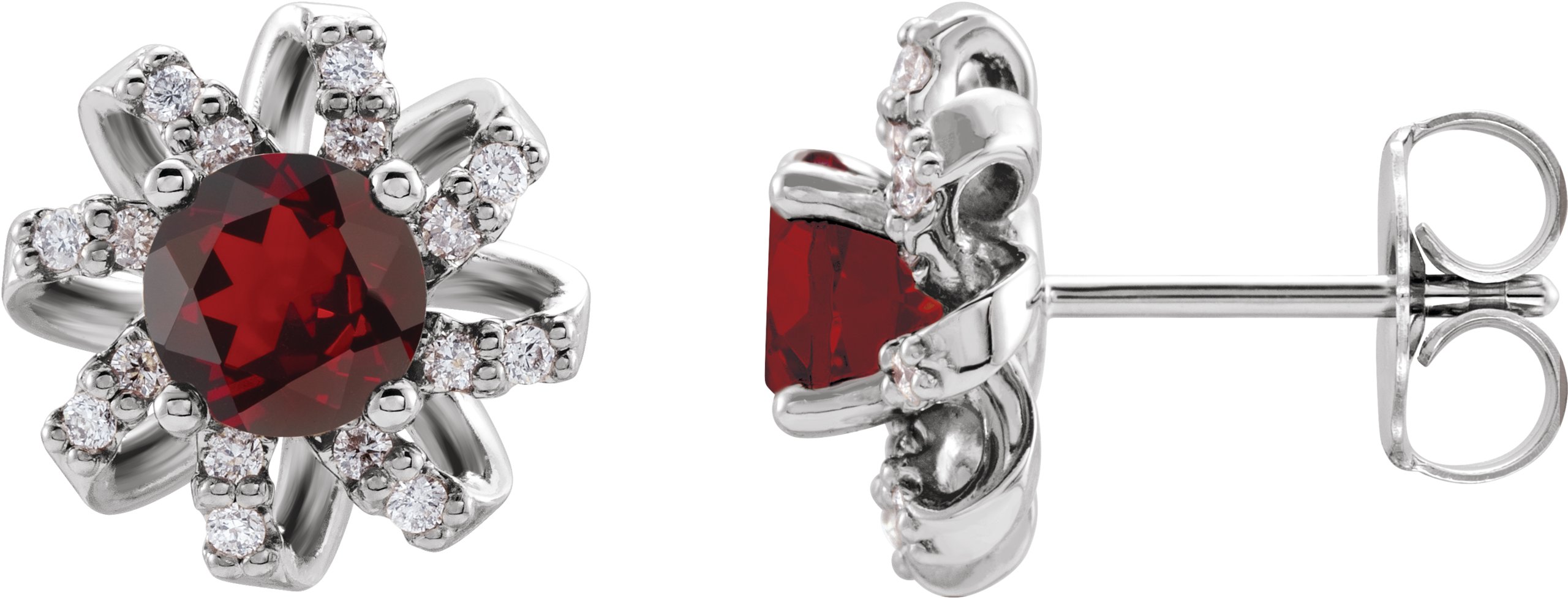 Round 4-Prong Halo-Style Twist Earrings