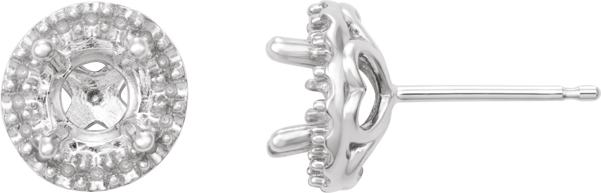Round 4-Prong Halo-Style Earrings 