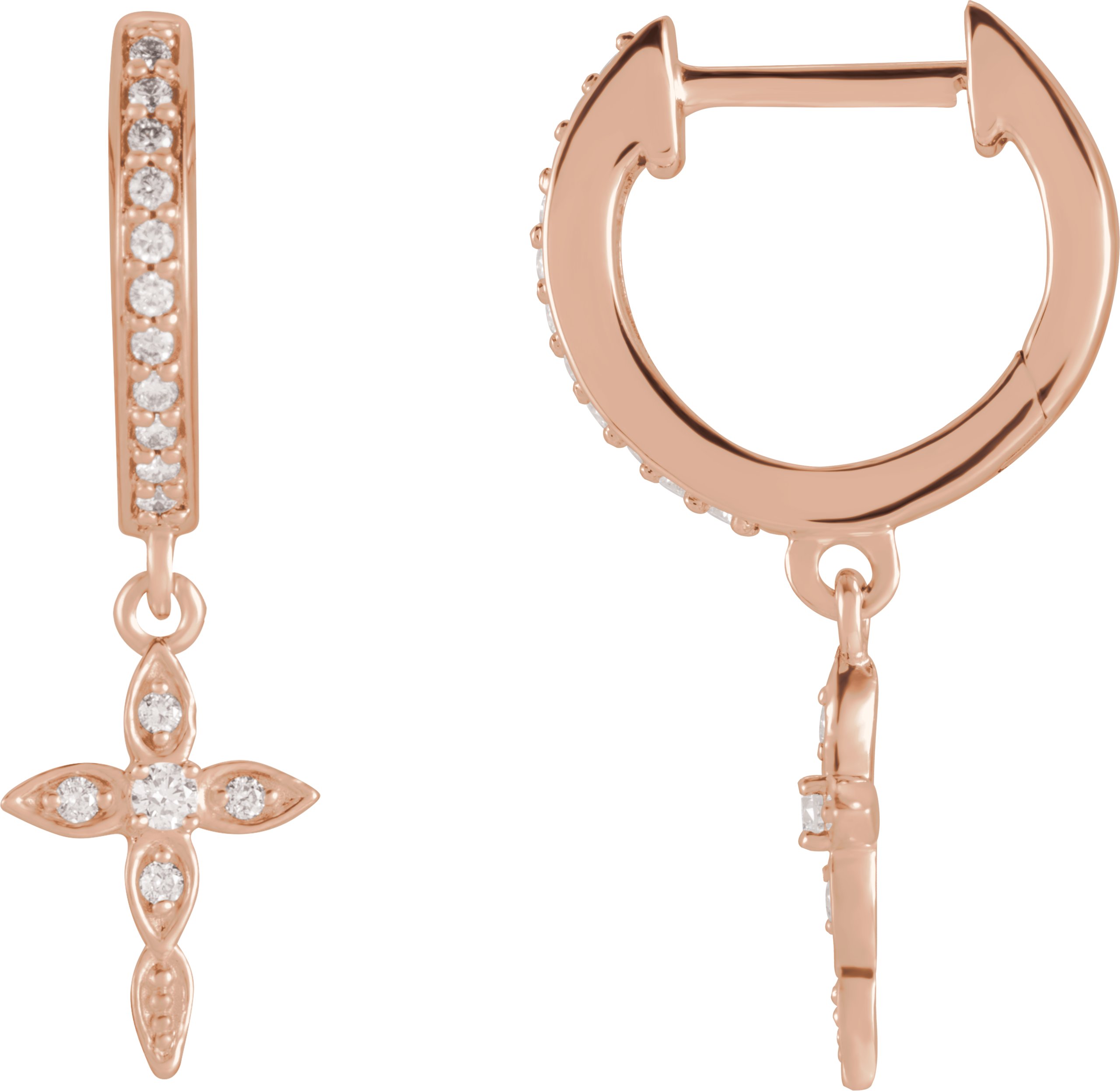 Accented Cross Hoop Earrings