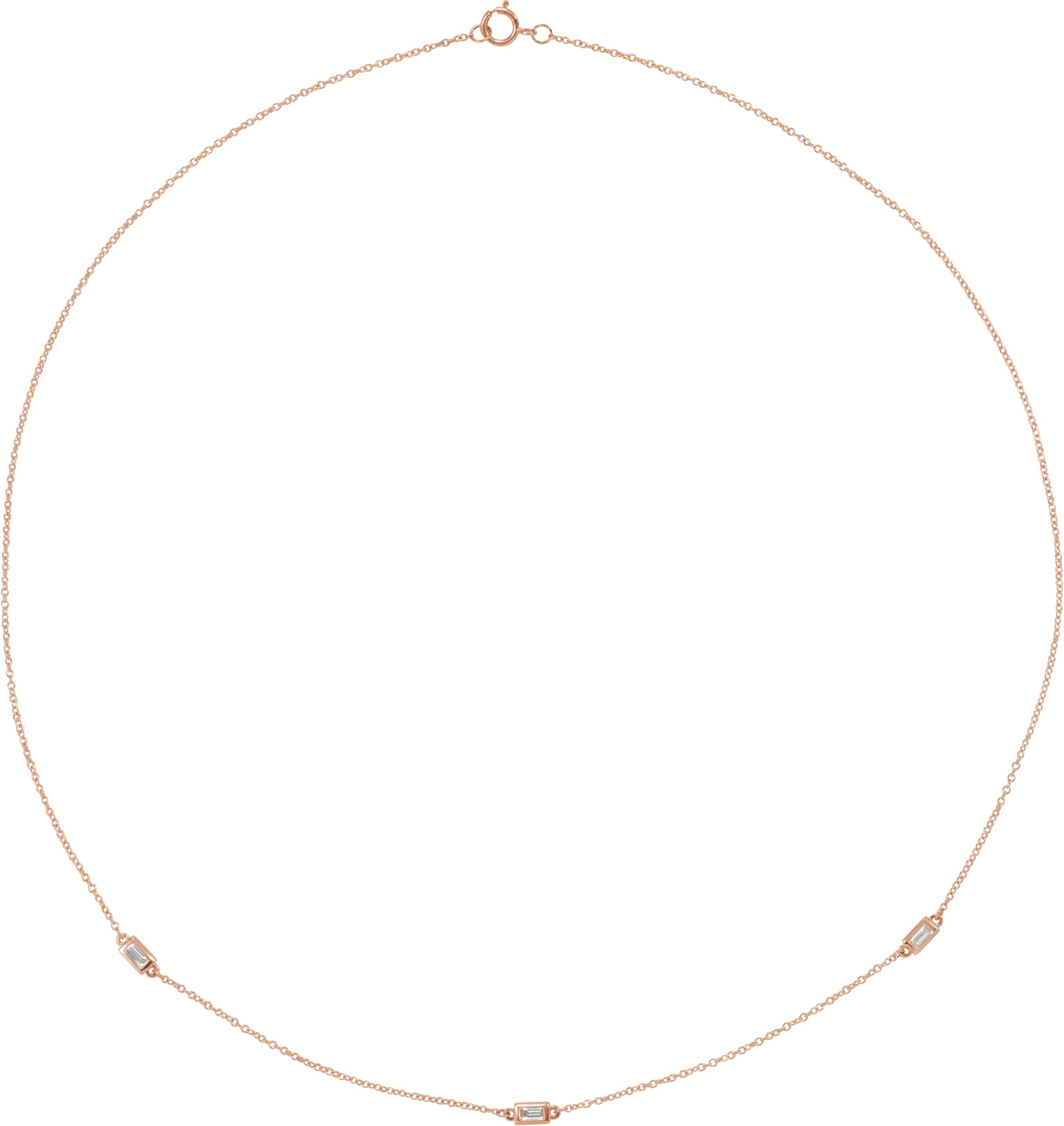 Baguette Station Necklace