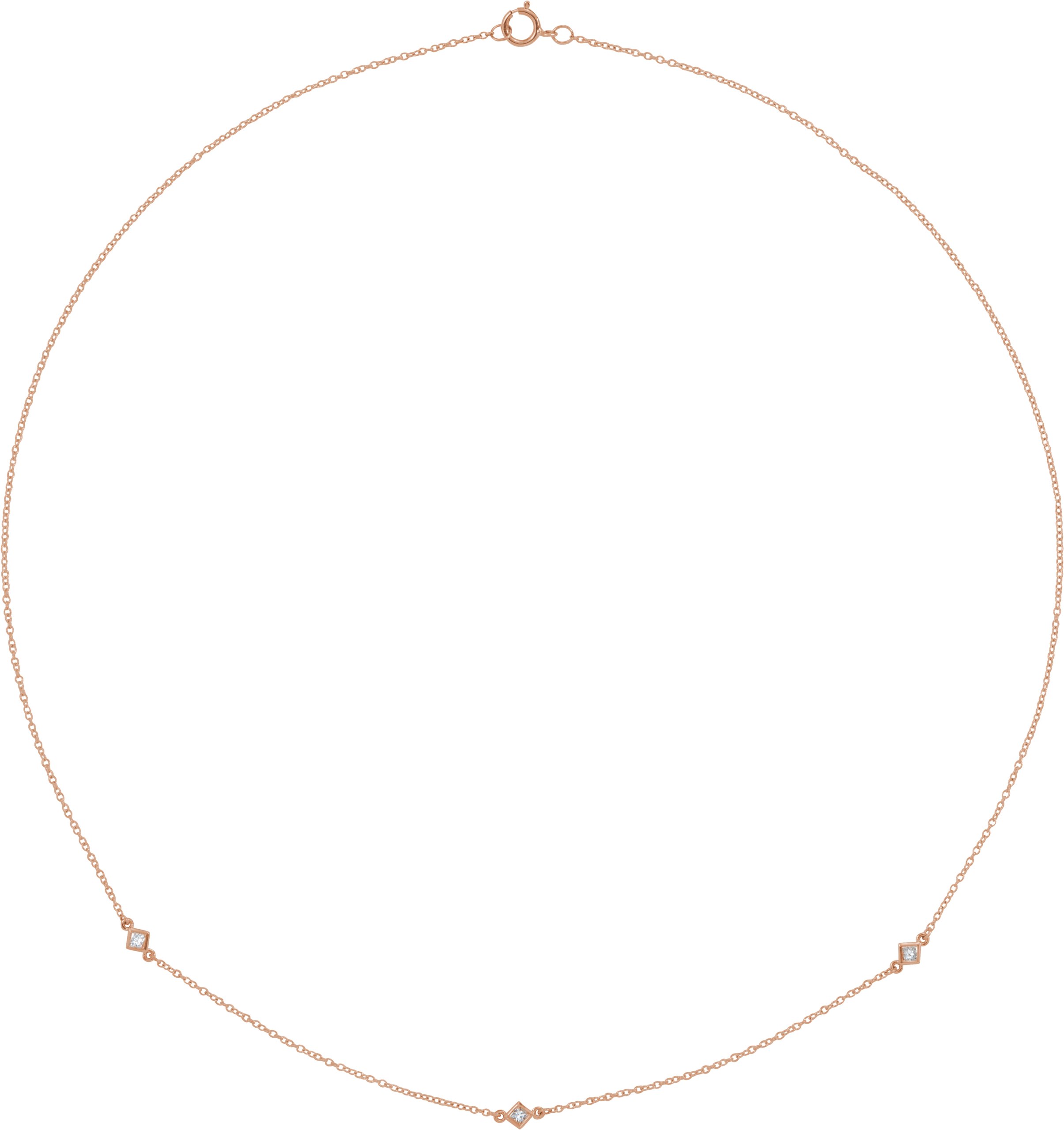 Bezel-Set Station Necklace