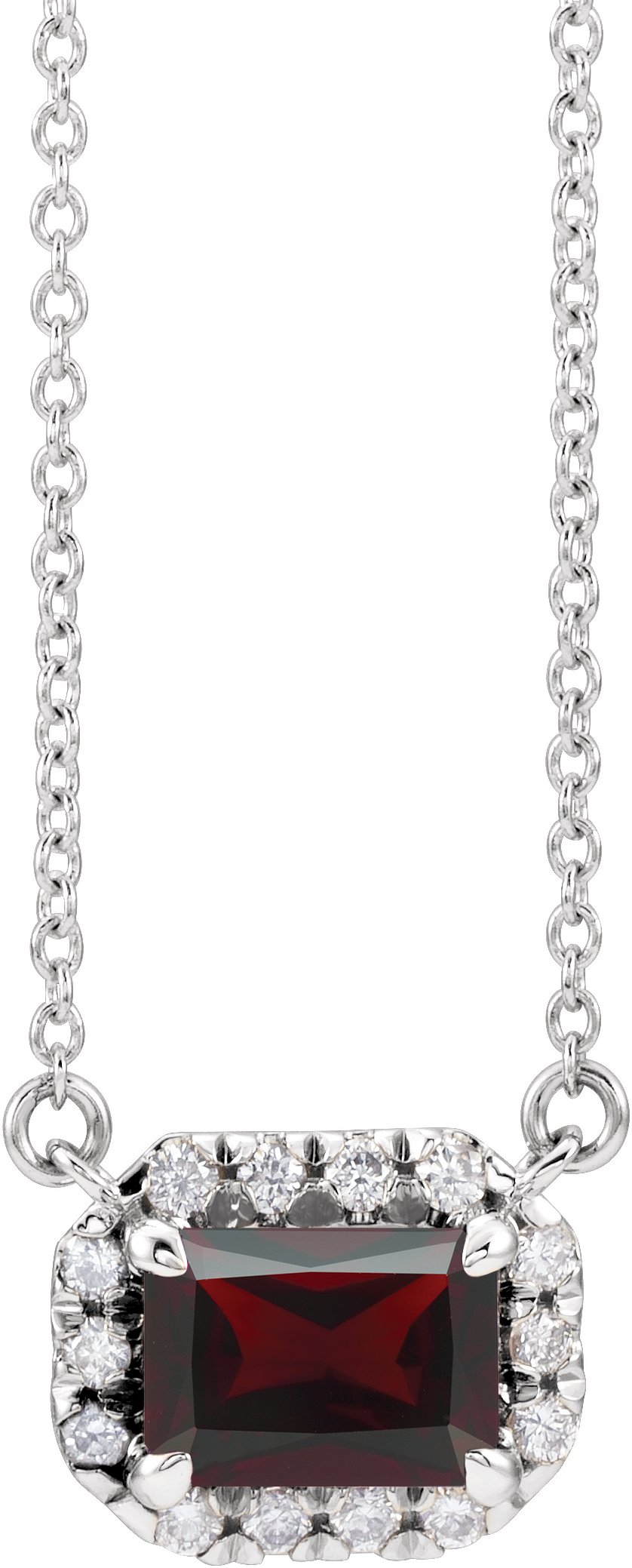 French-Set Halo-Style Necklace or Center