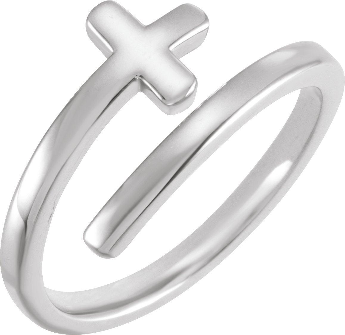 Engravable Sideways Cross Ring