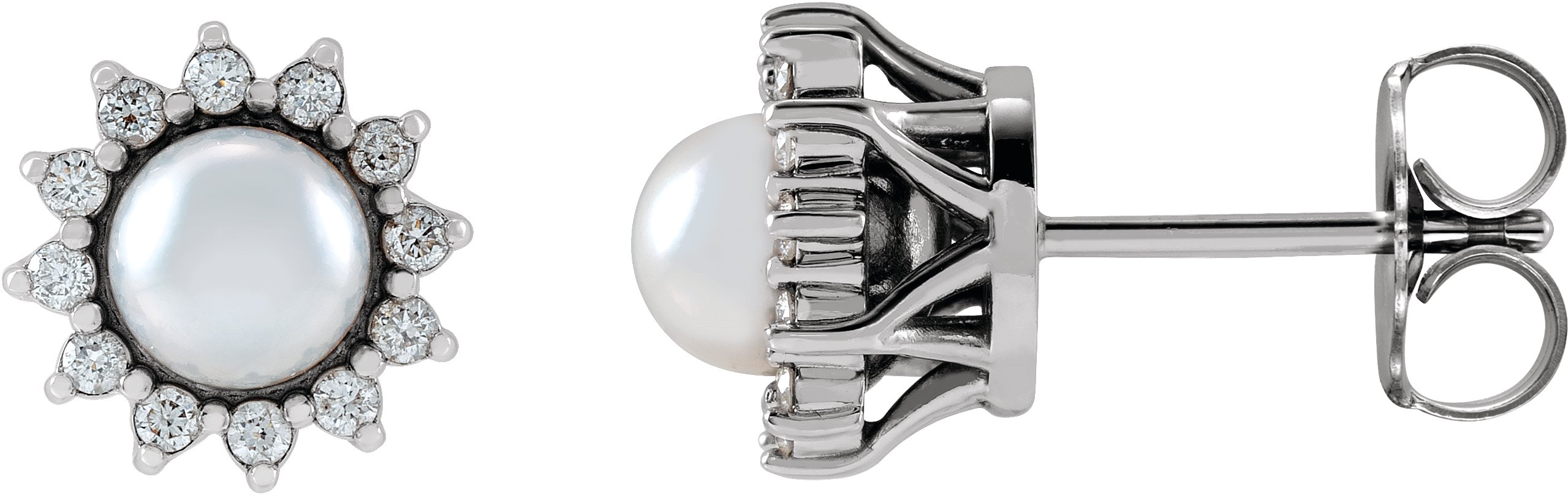 Halo-Style Pearl Earrings