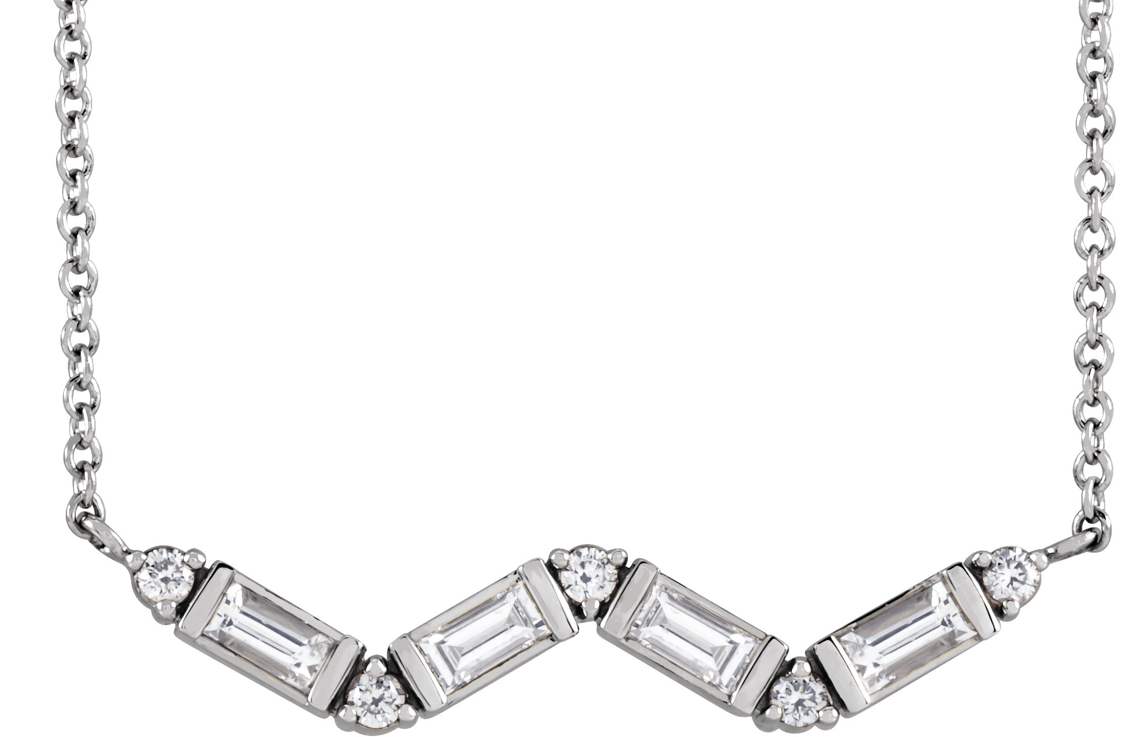Accented Baguette Bar Necklace or Center