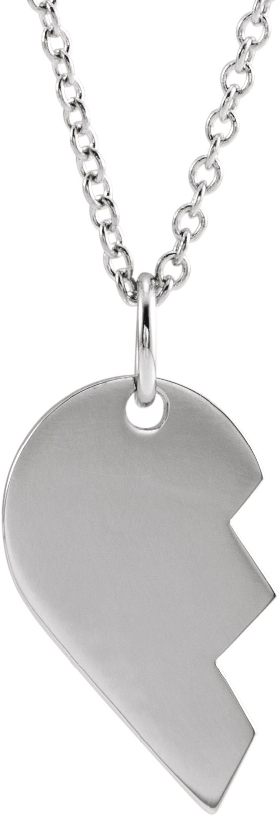 Engravable Broken Heart Necklace or Pendant