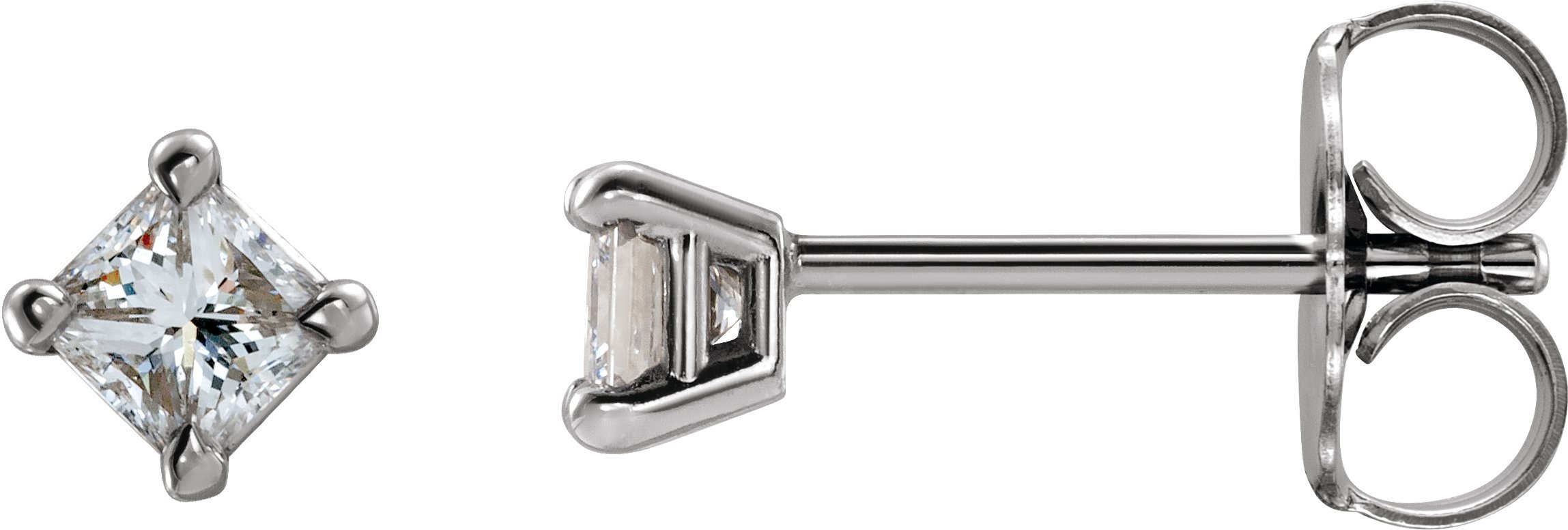 Square 4-Prong Stud Earrings