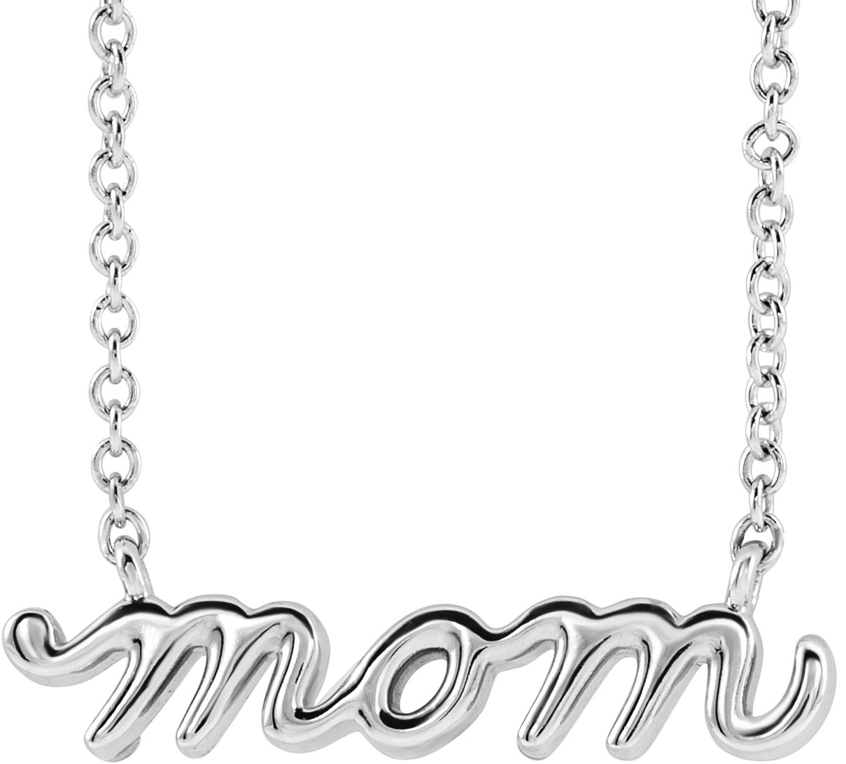 Petite Mom Script Necklace or Center