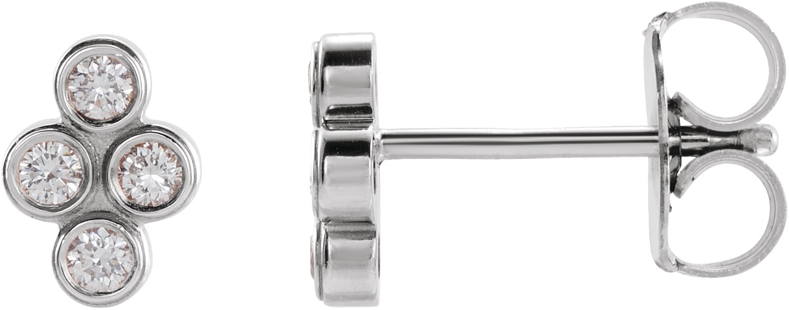 Bezel-Set Cluster Earrings