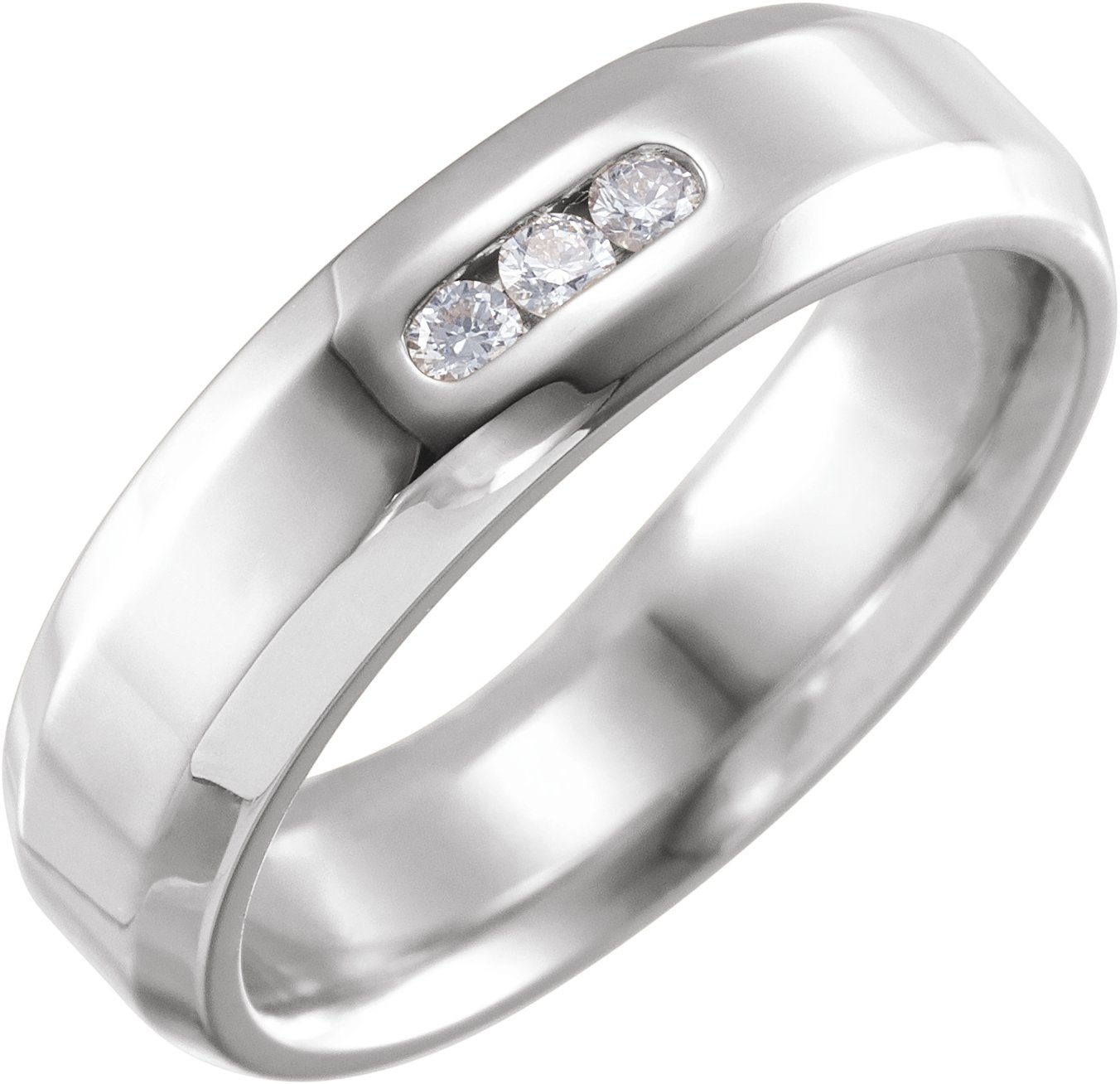 3-Stone Beveled Edge Band
