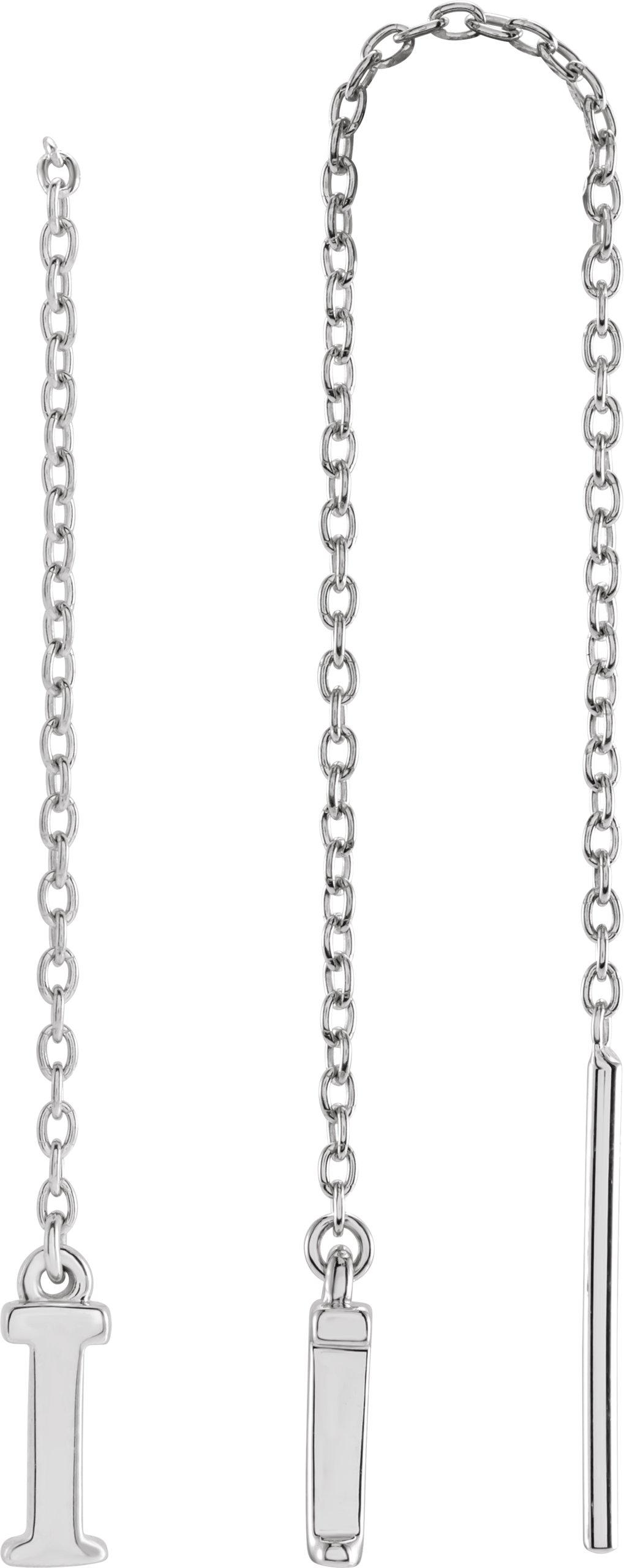 Single Initial Chain Earrings