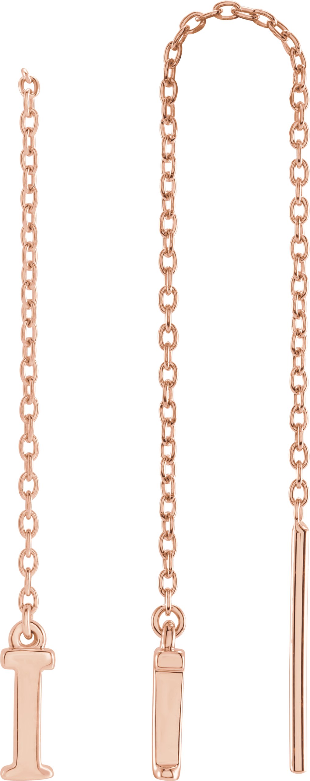 Single Initial Chain Earrings