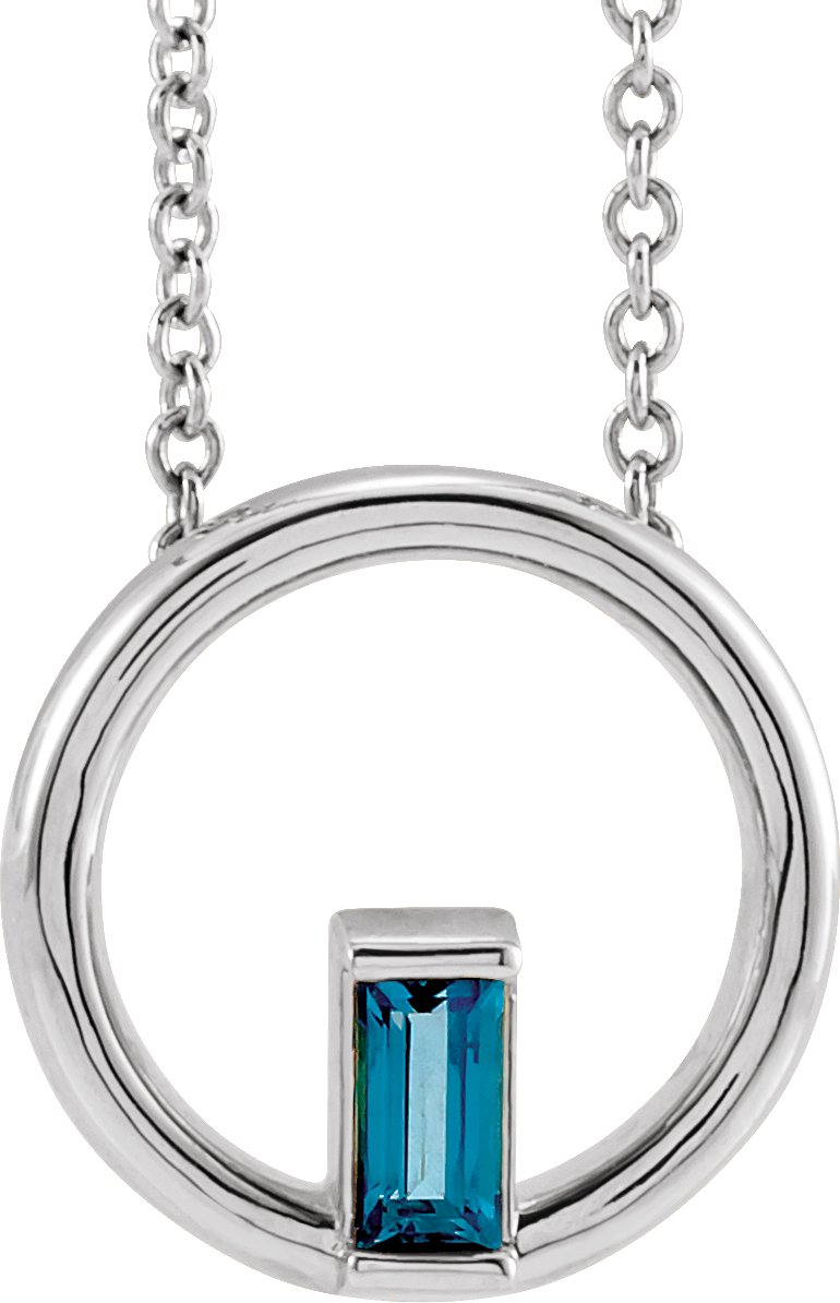 Straight Baguette Circle Necklace or Pendant