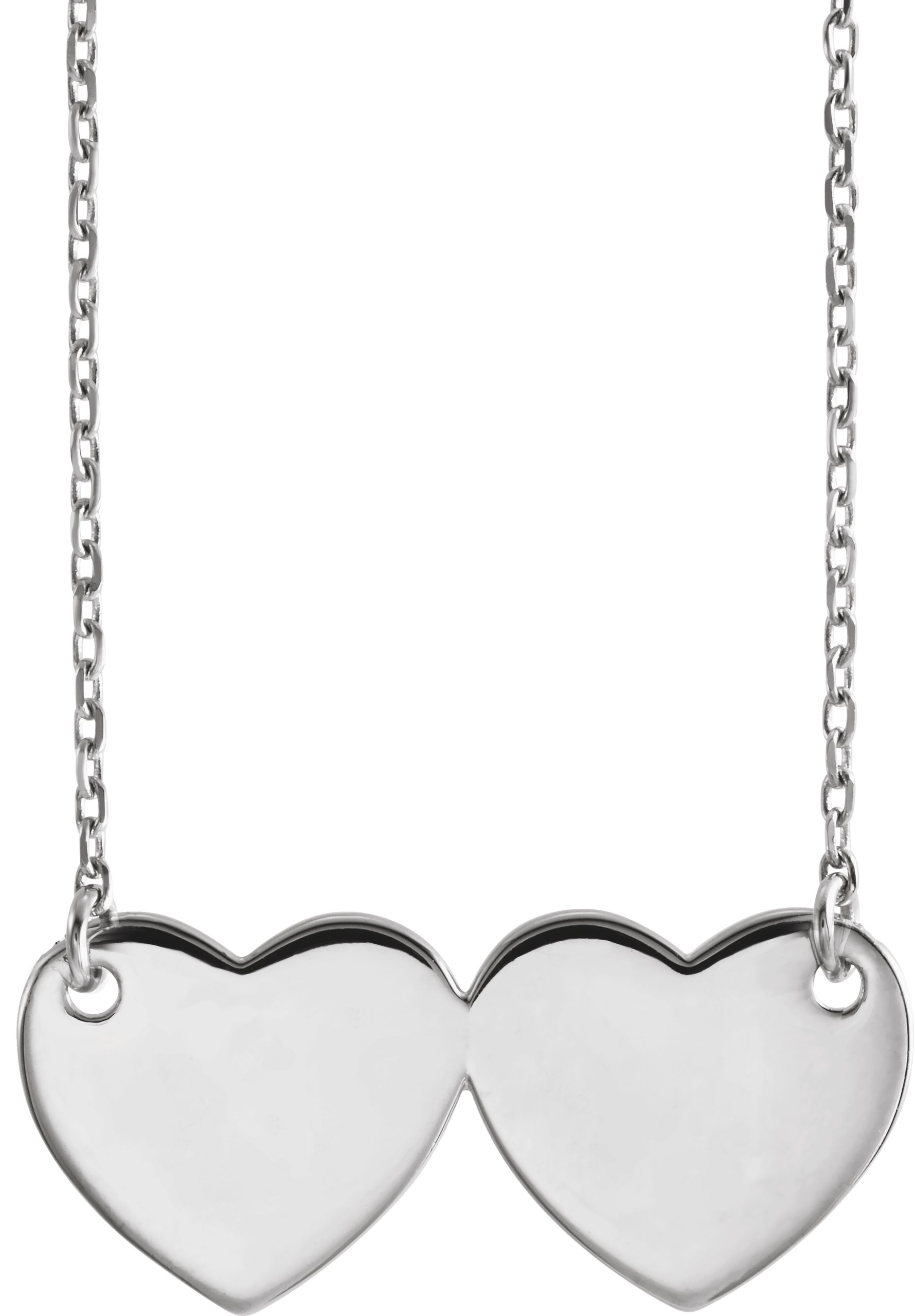 Engravable Double Heart Necklace or Center