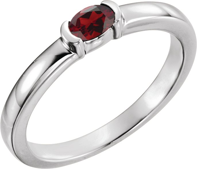 Half-Bezel Family Stackable Ring 