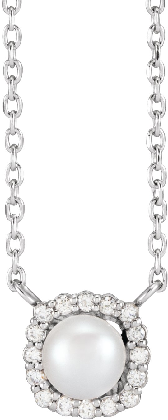 Halo-Style Pearl Necklace or Center