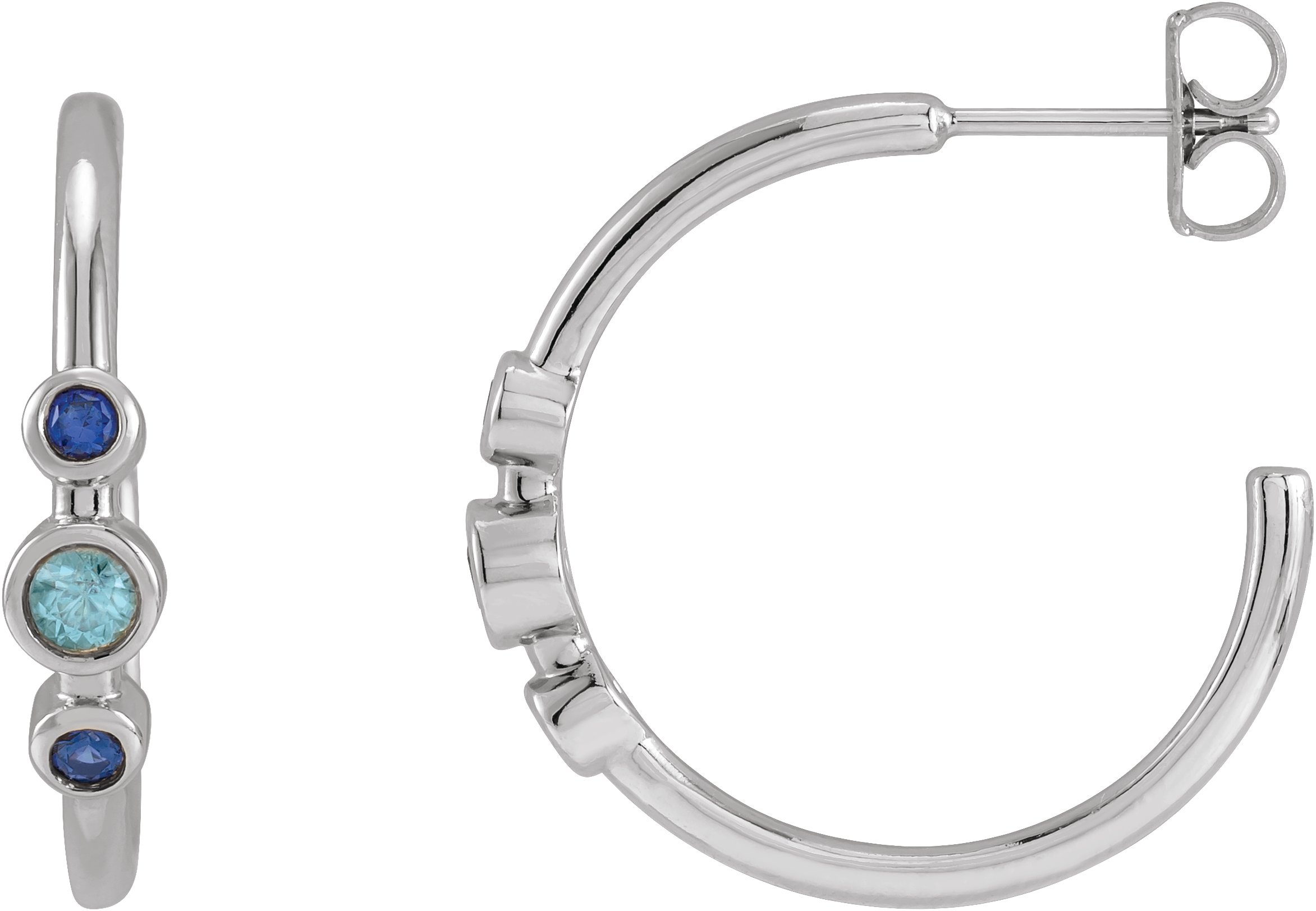 Bezel-Set Hoop Earrings