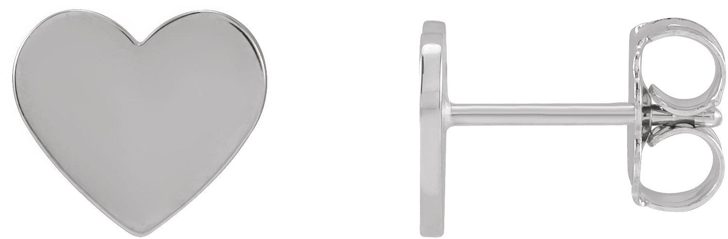 Engravable Heart Stud Earrings
