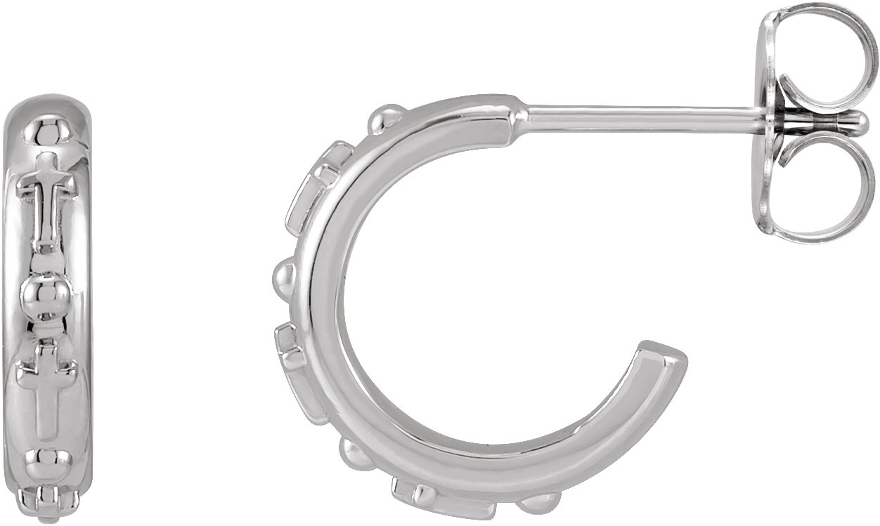 Rosary Hoop Earrings