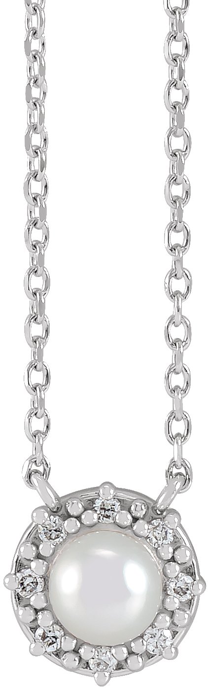 Halo-Style Pearl Necklace or Center