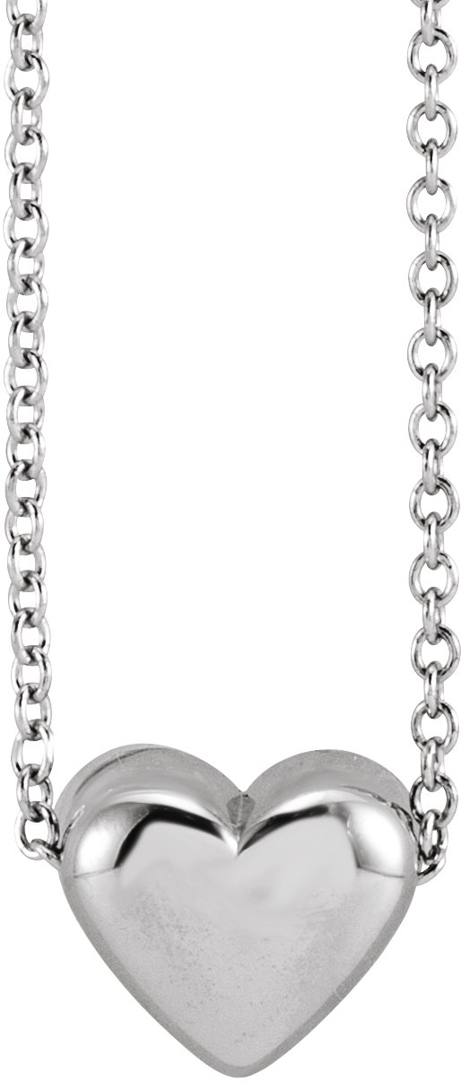 Puffed Heart Necklace or Pendant