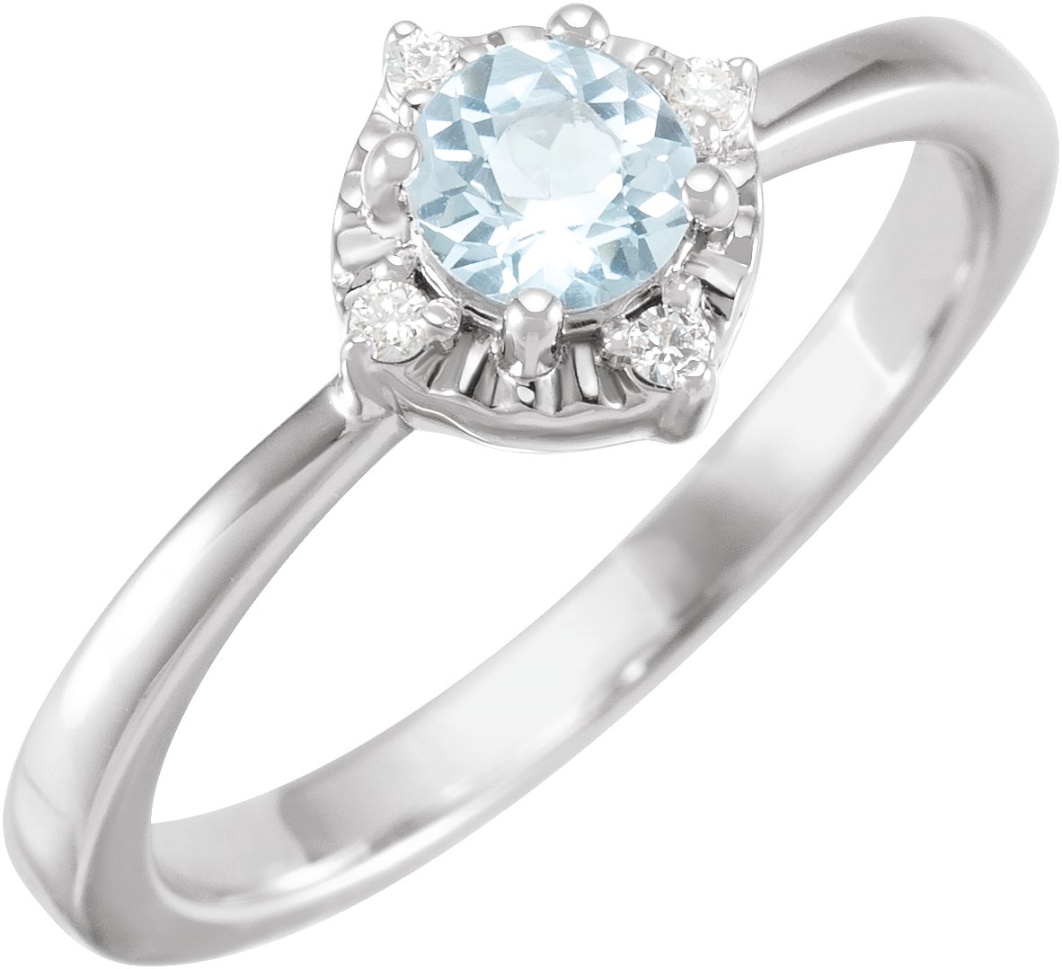 Halo-Style Birthstone Ring
