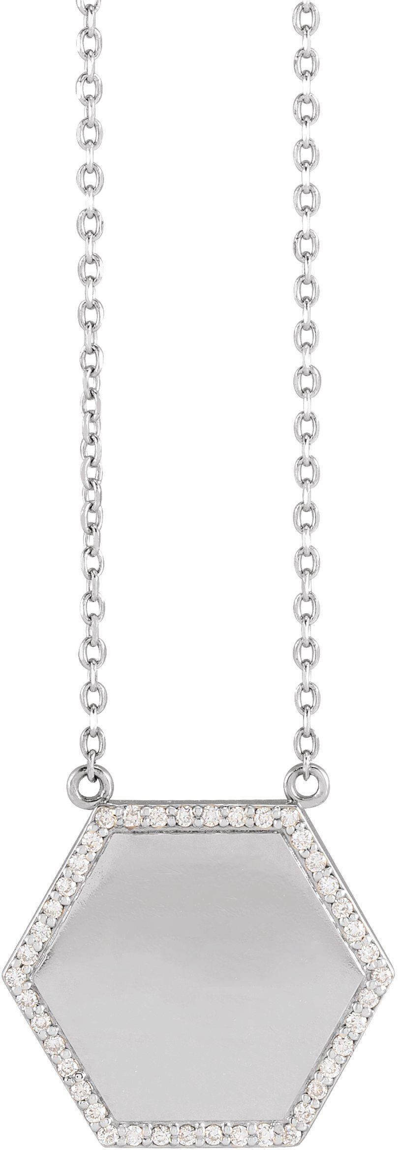 Engravable Hexagon Necklace or Center