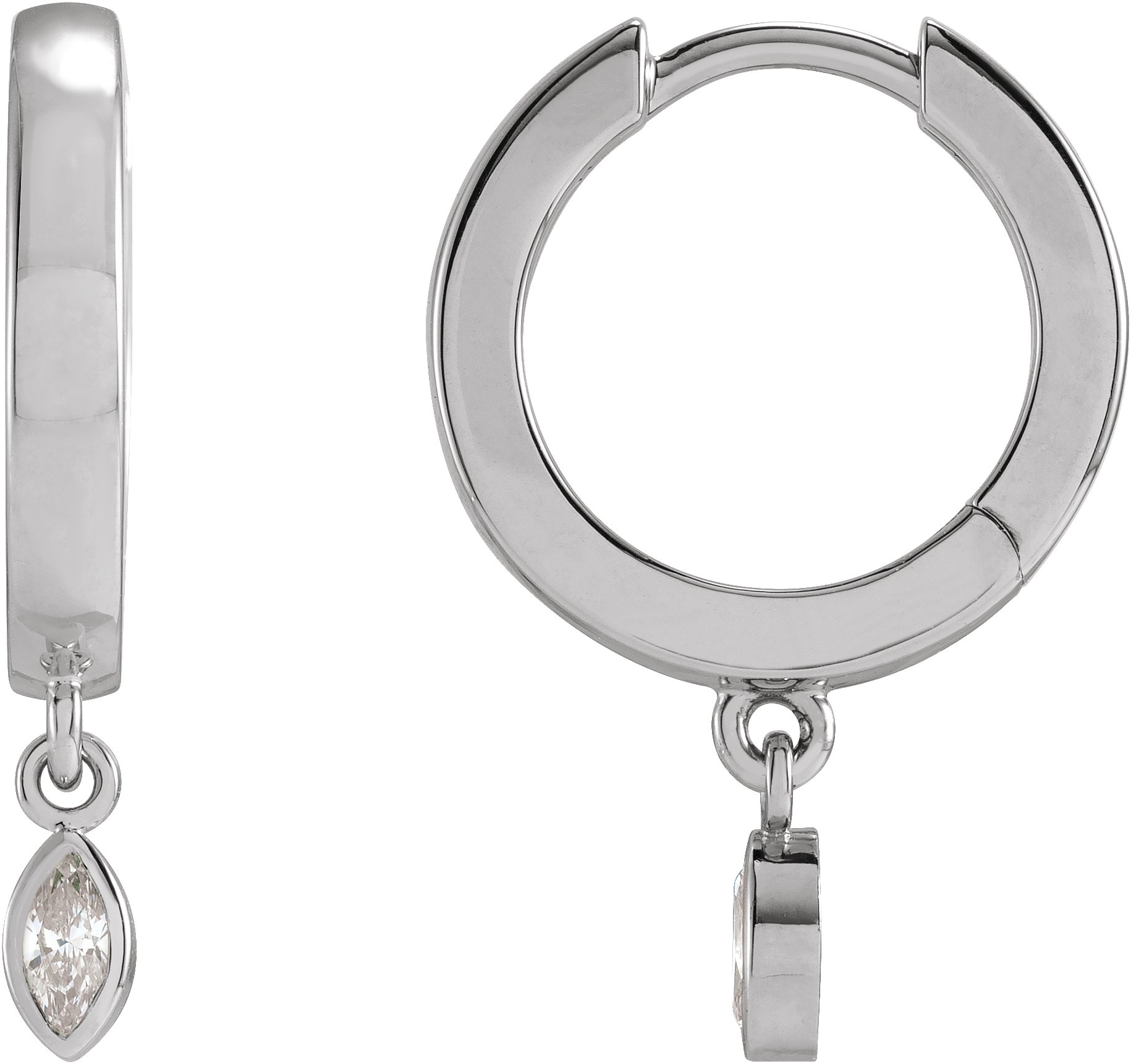 Accented Hinged Hoop Earrings