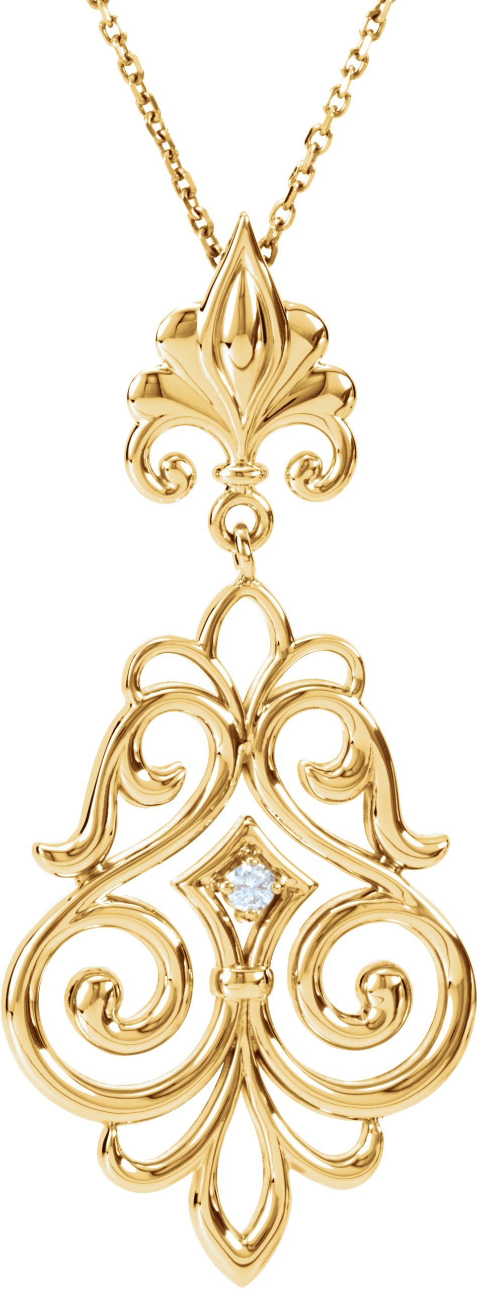 Fleur-de-lis Sculptural Necklace or Pendant