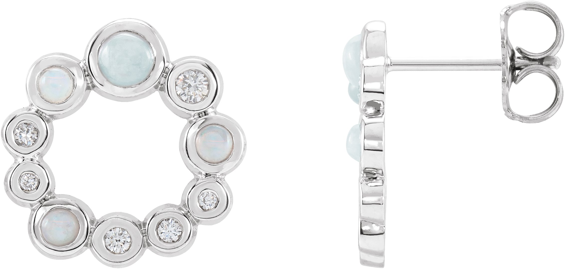 Bezel-Set Cabochon Earrings