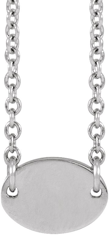 Engravable Family Oval Disc Necklace