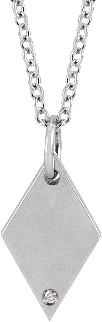 Engravable Rhombus Necklace or Pendant