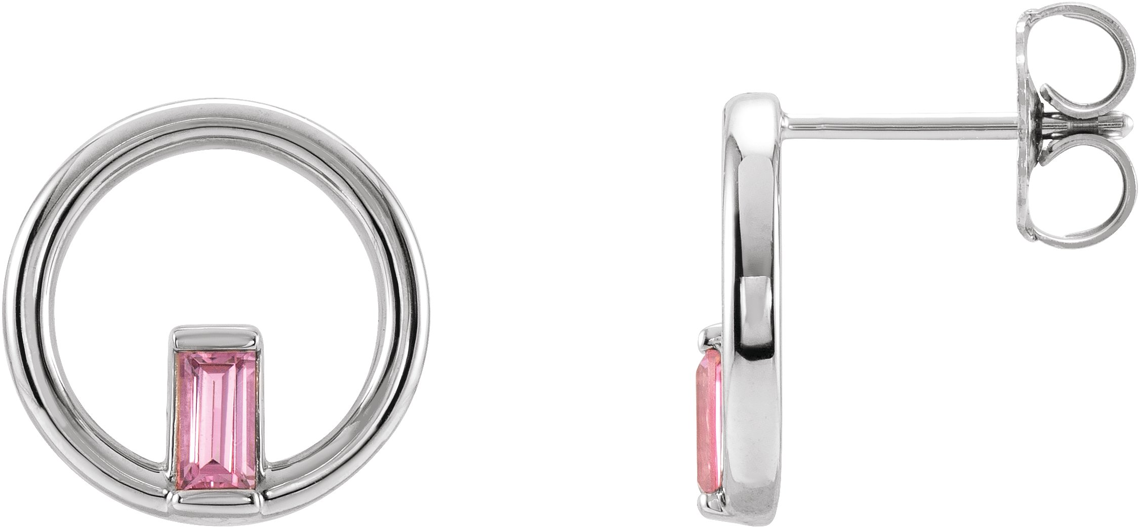 Baguette Circle Earrings