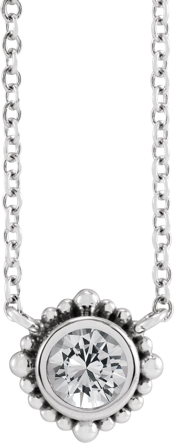 Beaded Bezel-Set Necklace or Center