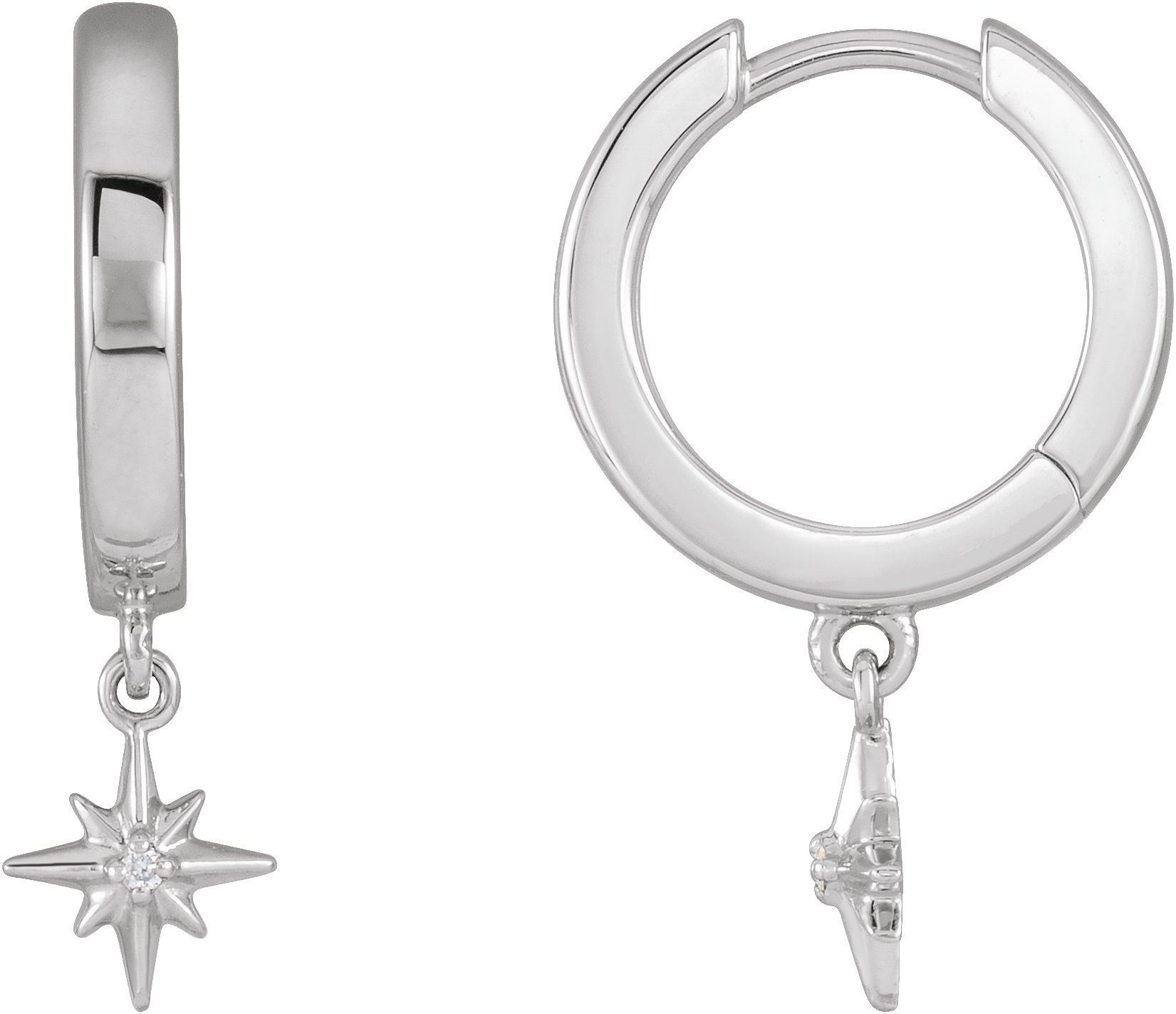 Accented Star Hoop Earrings