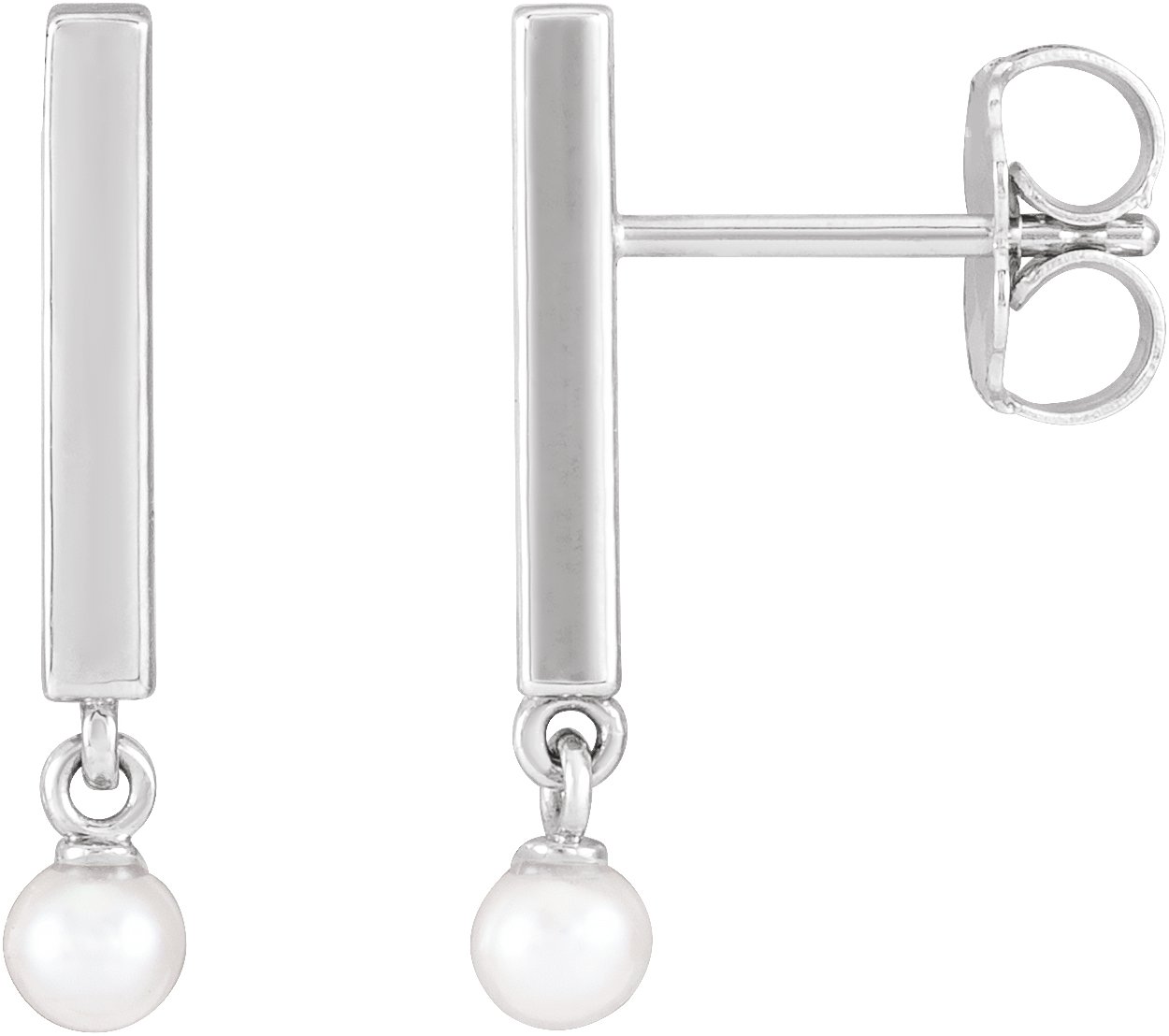 Bar Pearl Earrings