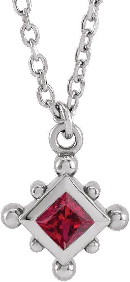 Bezel-Set Beaded Necklace