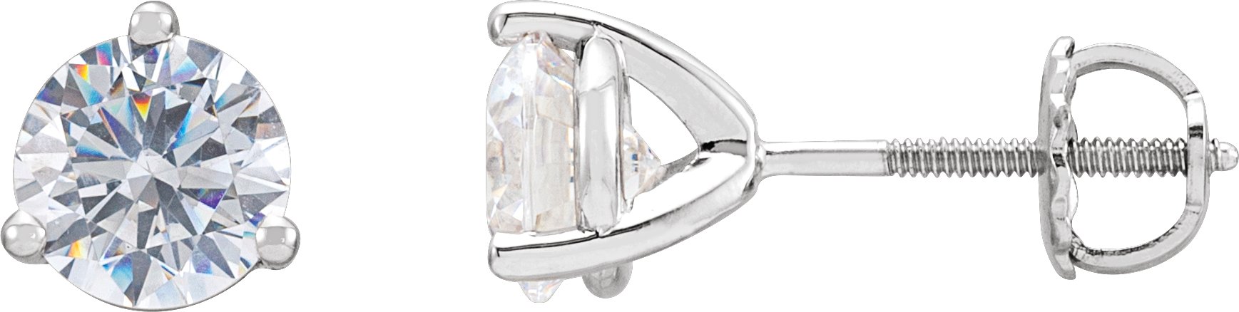 Round 3-Prong Stud Earrings
