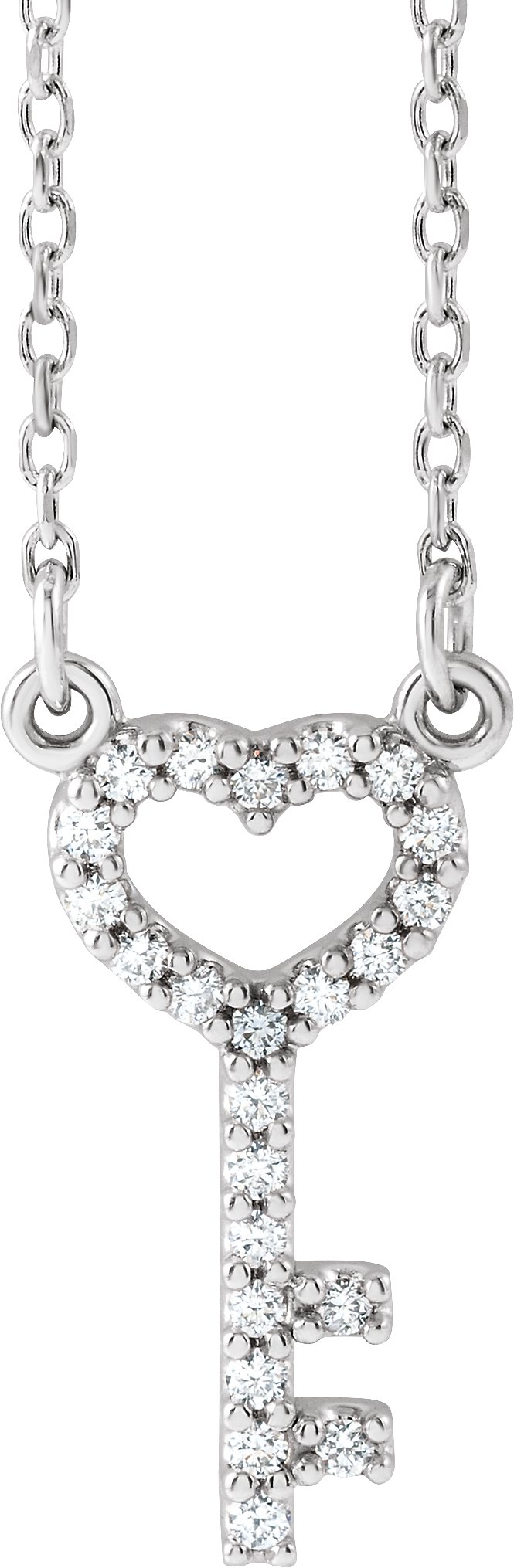 Petite Heart Key Necklace