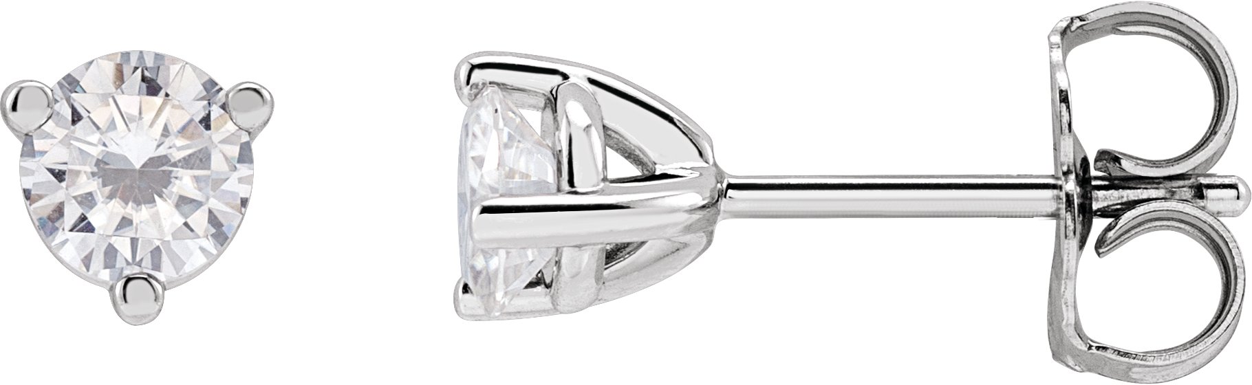 Round 3-Prong Stuller Moissanite™ Stud Earrings