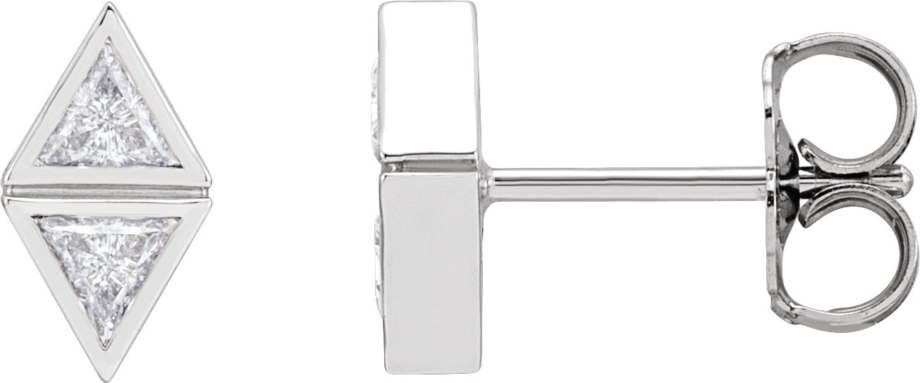 Two-Stone Bezel-Set Earrings