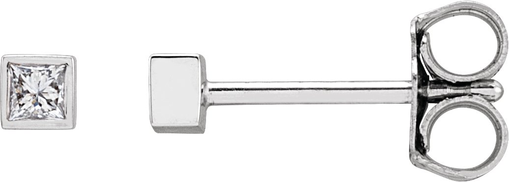 Square Bezel-Set Stud Earrings