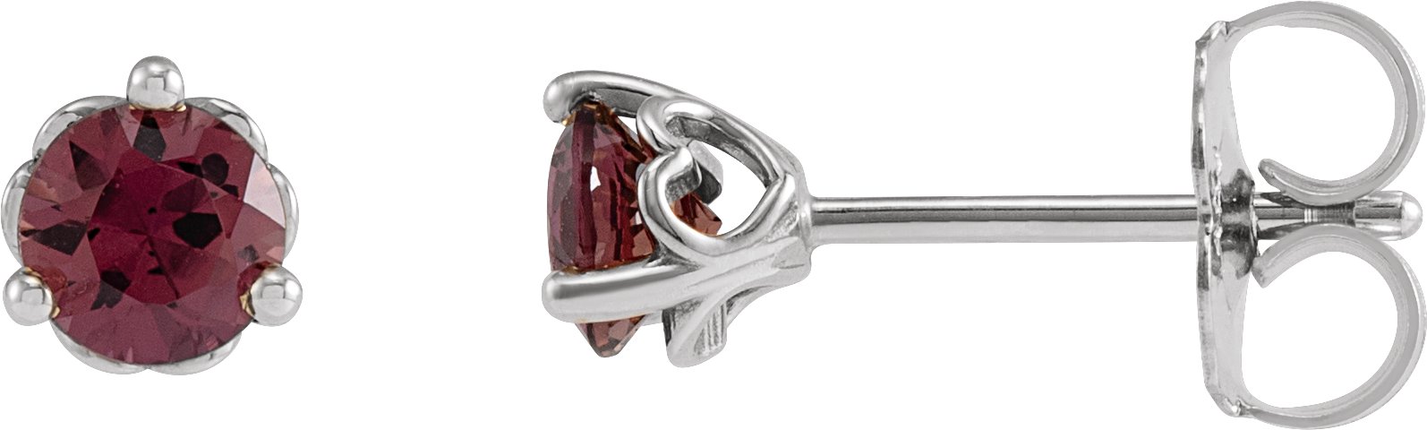 Round 3-Prong Heart Stud Earrings