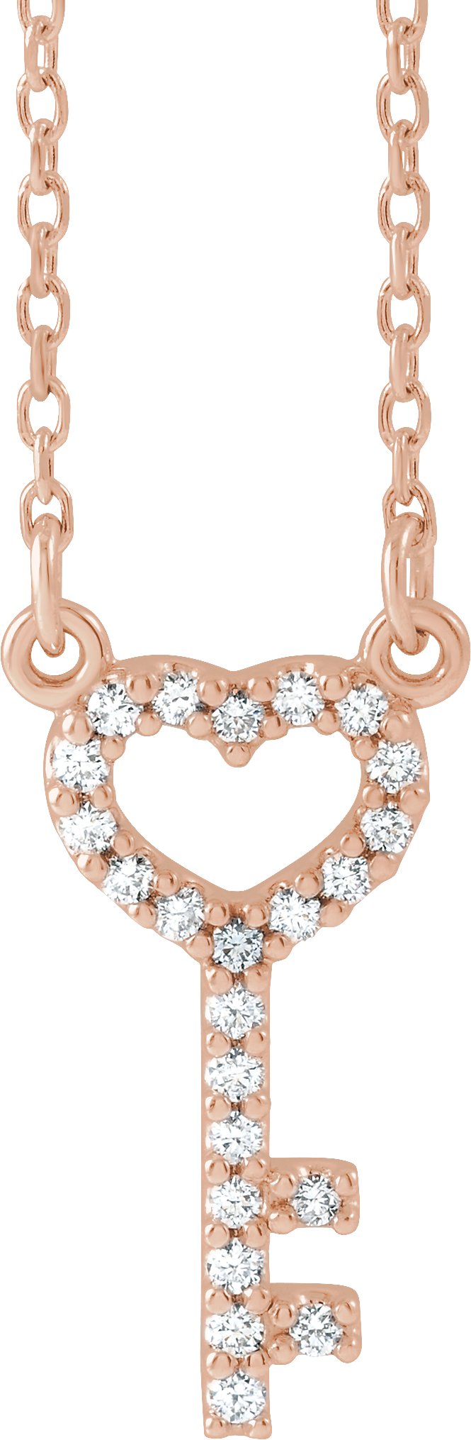Petite Heart Key Necklace