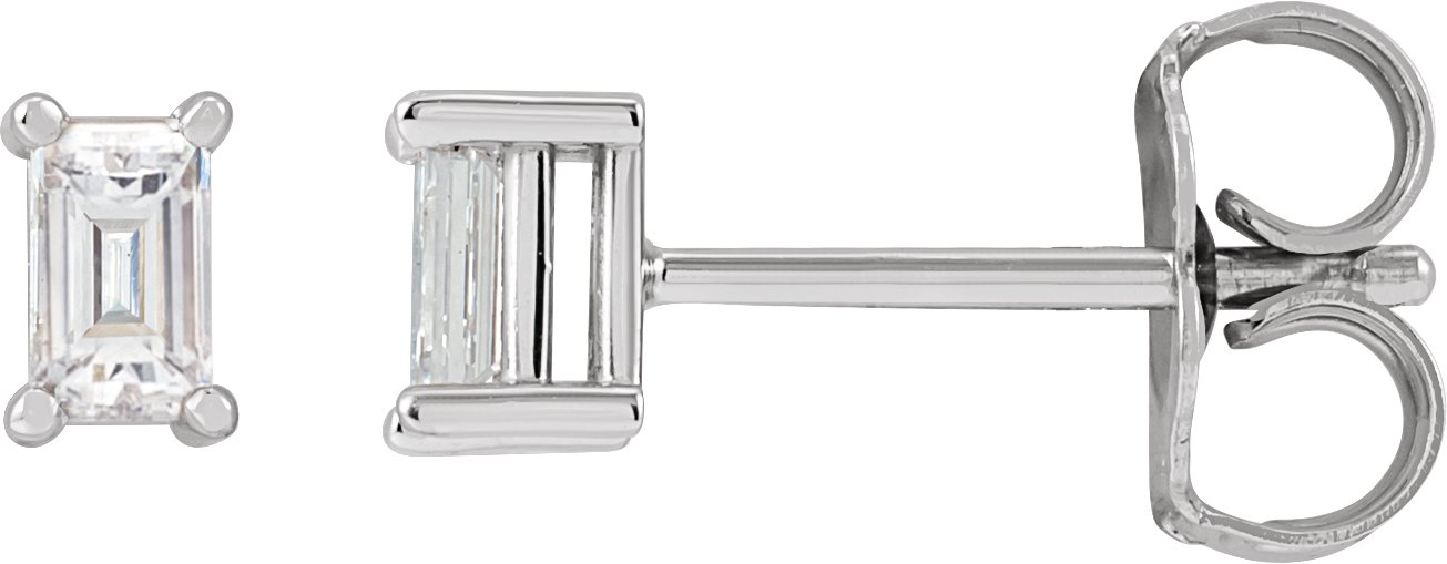 Straight Baguette 4-Prong Stud Earrings