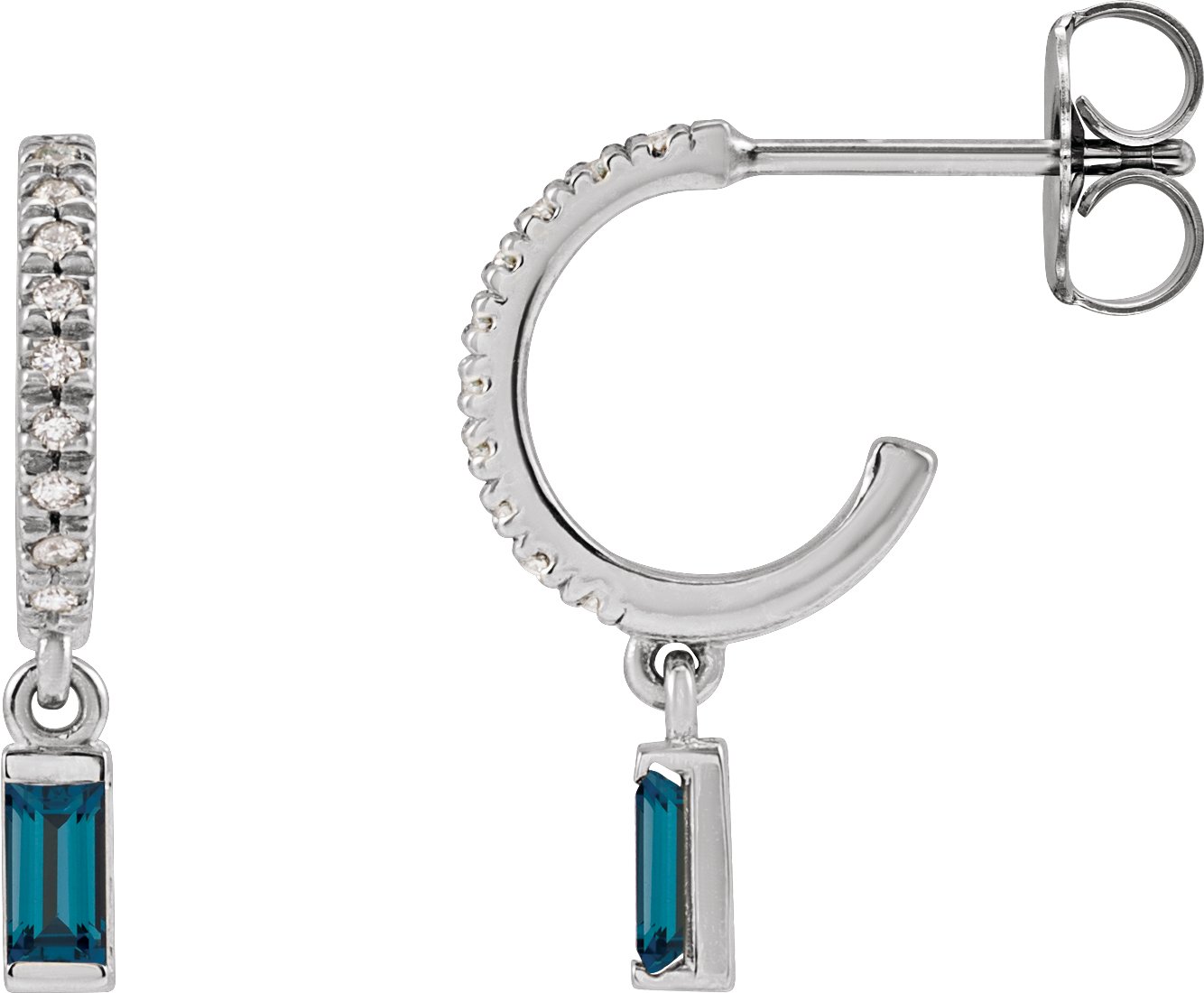 French-Set Dangle Hoop Earrings